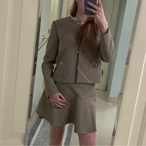 Women's Matching Patterned Jacket and Skirt